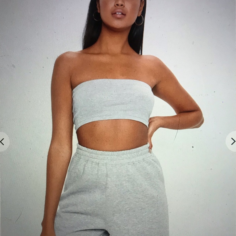 Misguided Gray Bandeau Top - Picture 3 of 4